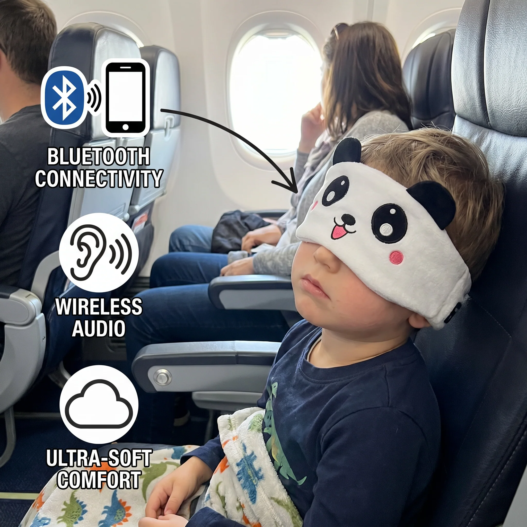 2-in-1 Sleep Headband with Bluetooth Speakers – Soft Wireless Headband for Travel & Sleep - Image 4