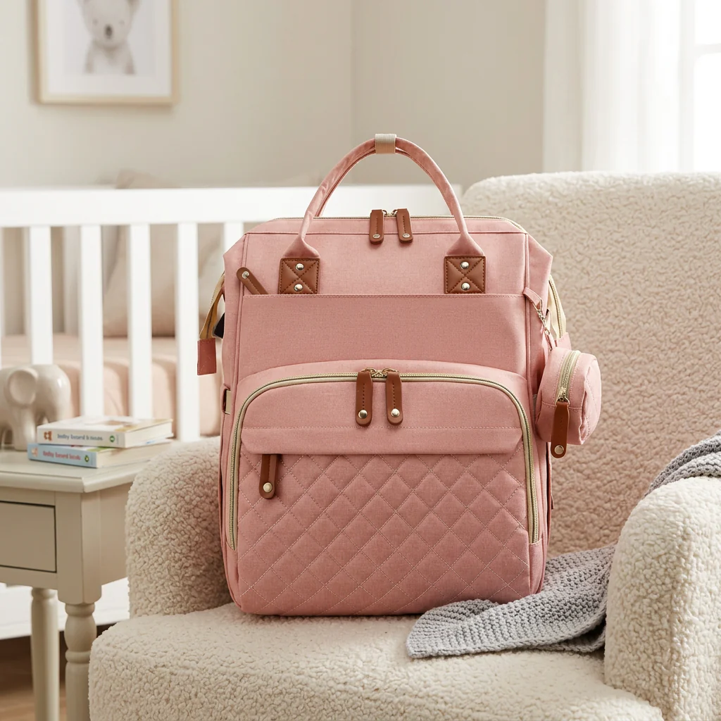 3-in-1 Travel Diaper Backpack with Foldable Baby Bed – Perfect for On-the-Go Parents - Image 10