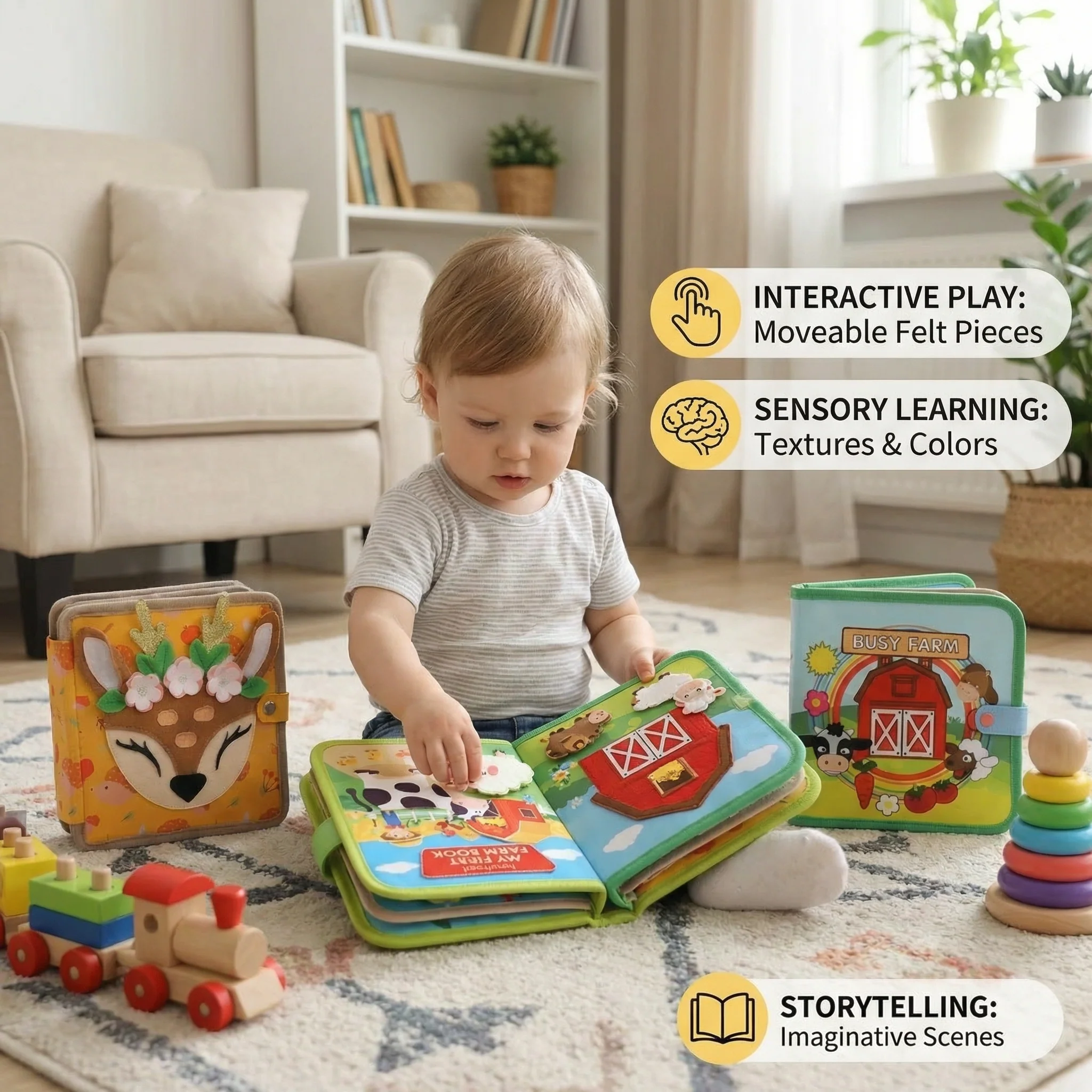 3-Piece Montessori Learning & Story Book Set for Kids - Image 3