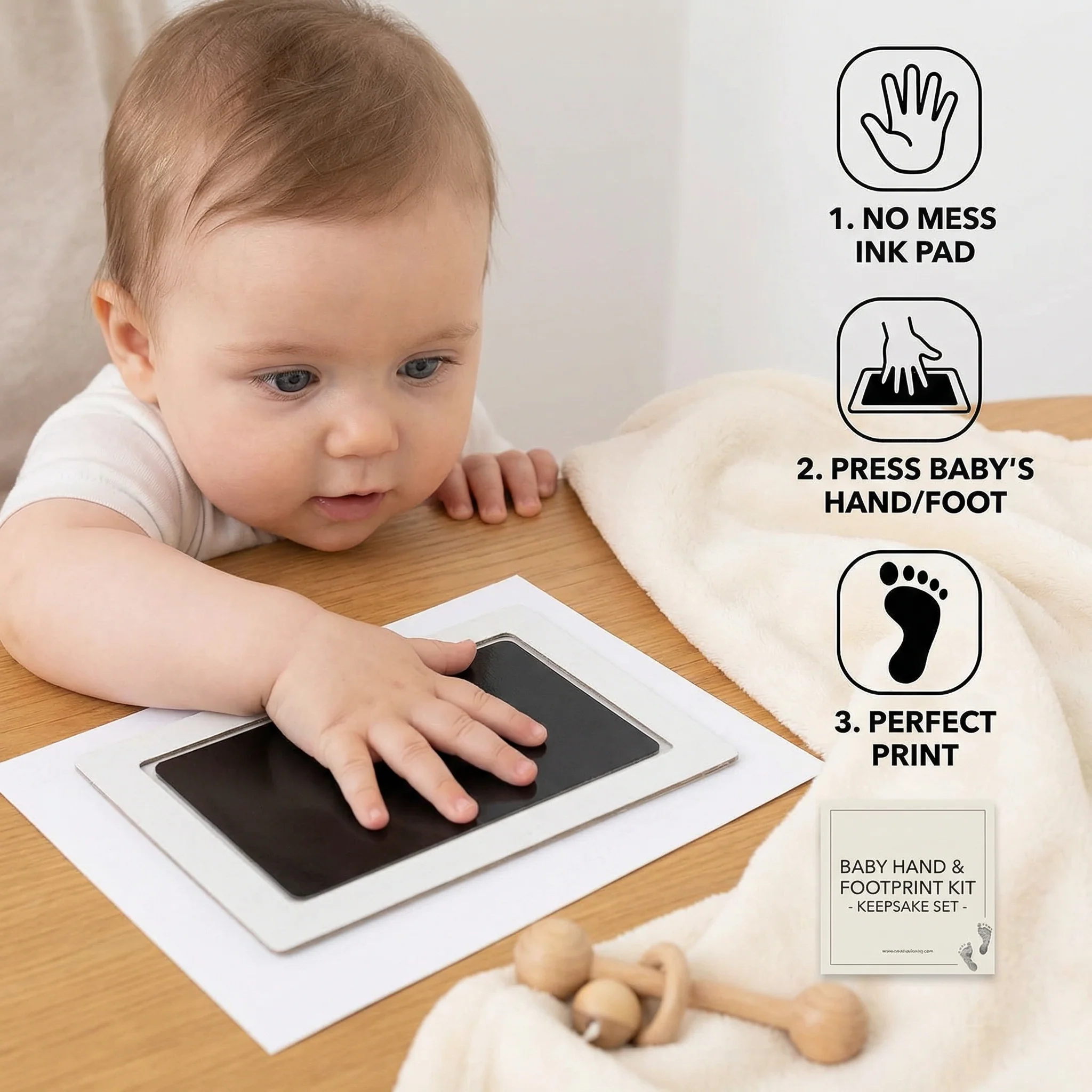 Baby Hand & Footprint Kit – Keepsake Set for Toddlers - Image 3