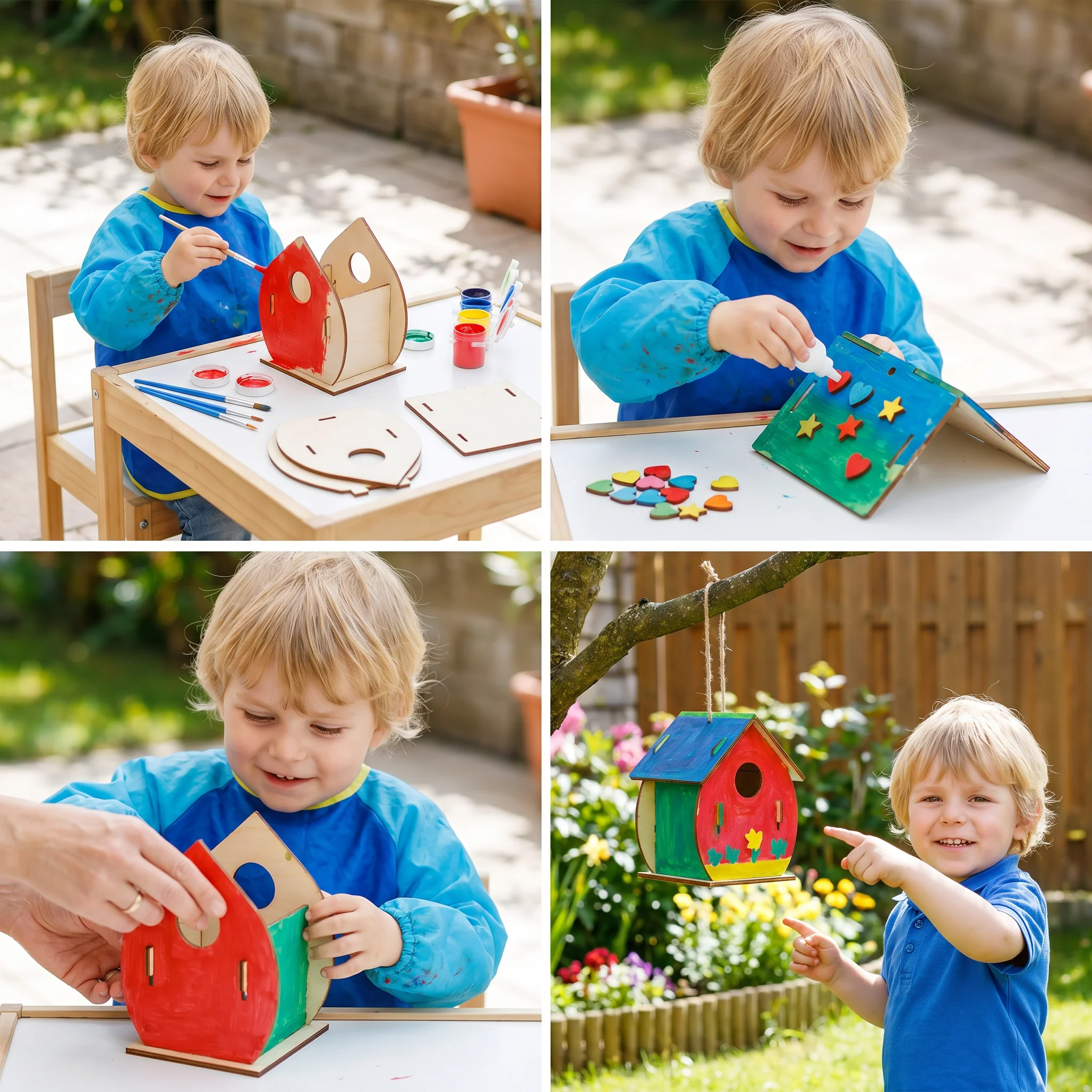Colorful DIY Wooden Birdhouse Kit for Kids – Paint & Craft Set - Image 5