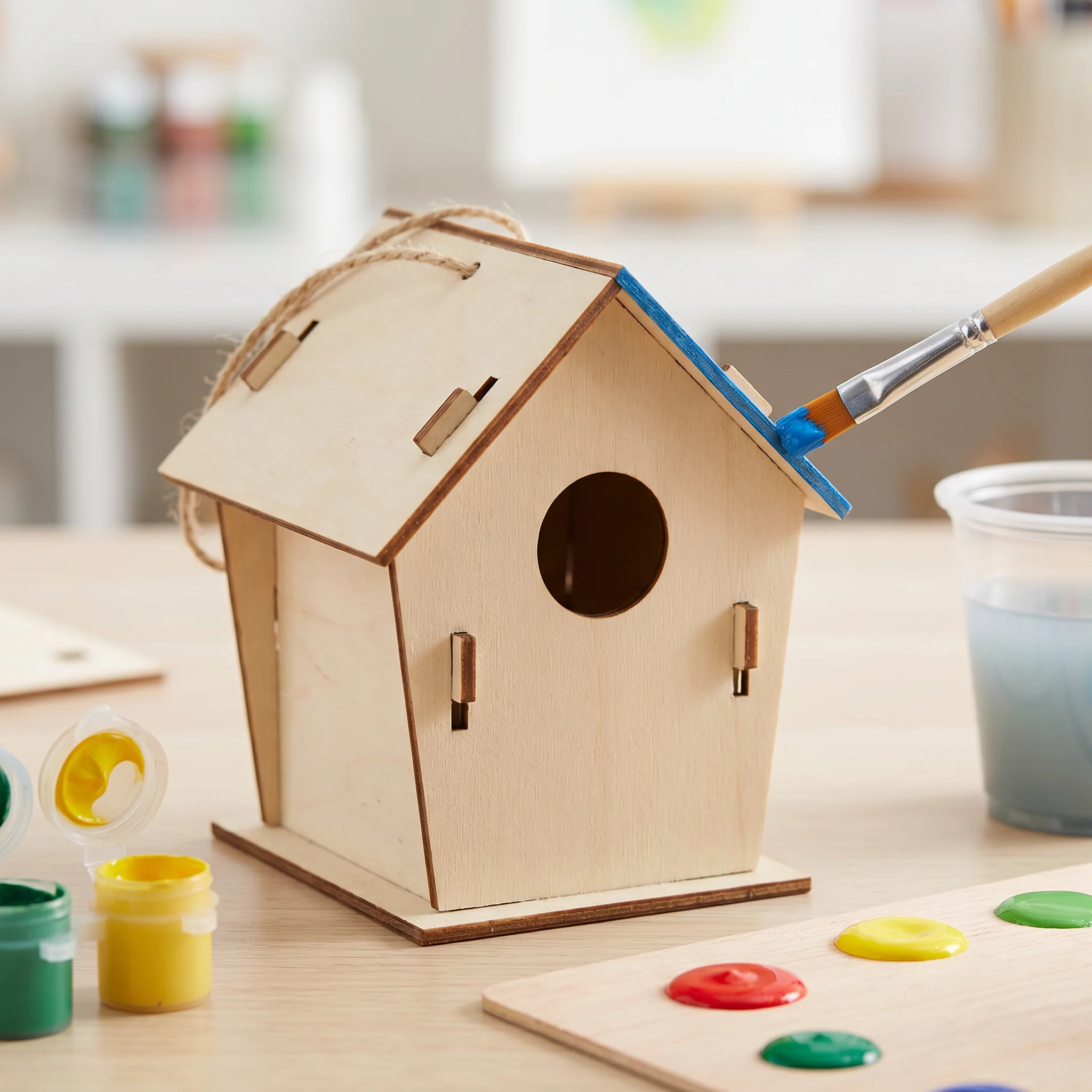 Colorful DIY Wooden Birdhouse Kit for Kids – Paint & Craft Set - Image 8