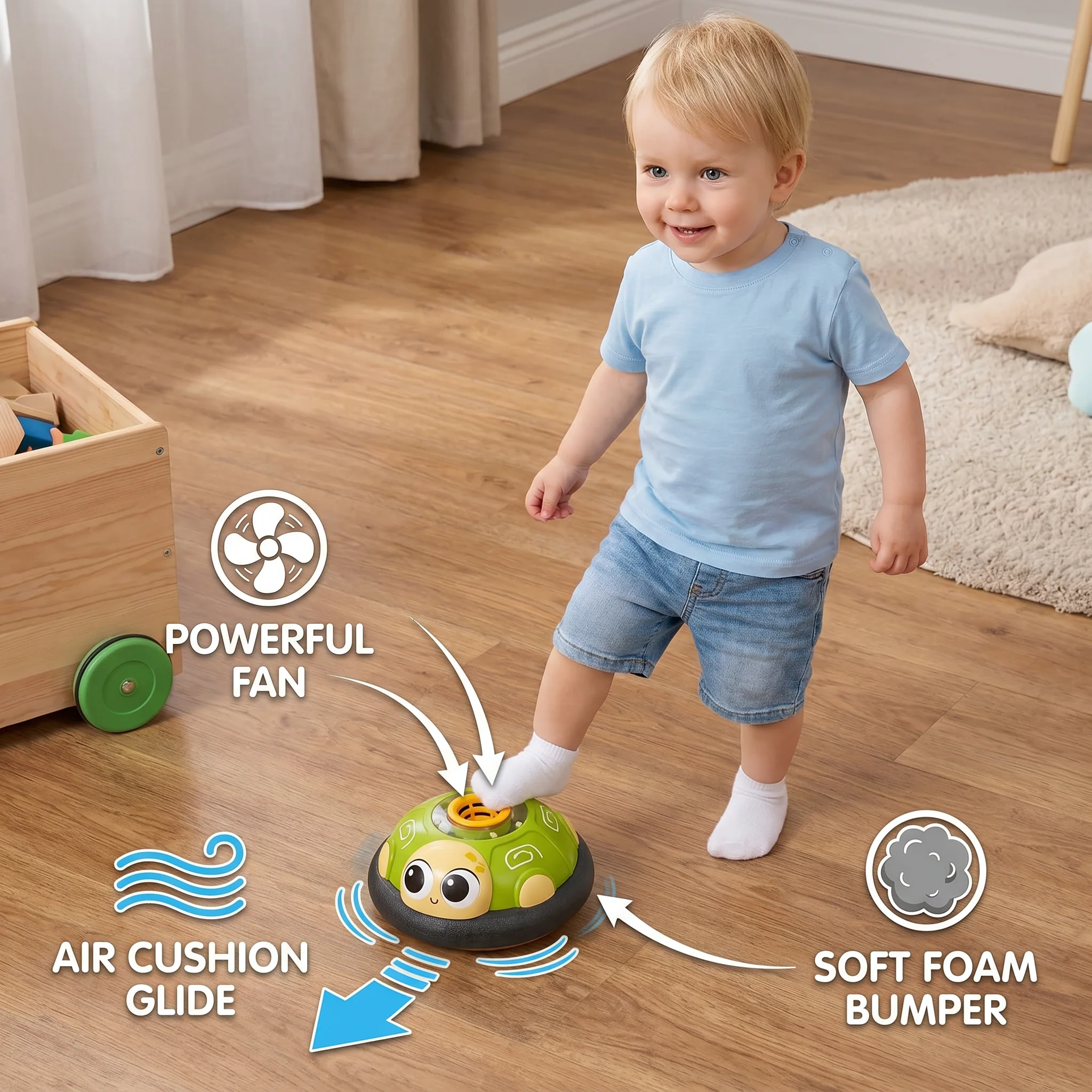 Cute Floating Air Soccer Ball with Soft Foam Bumper - Image 3