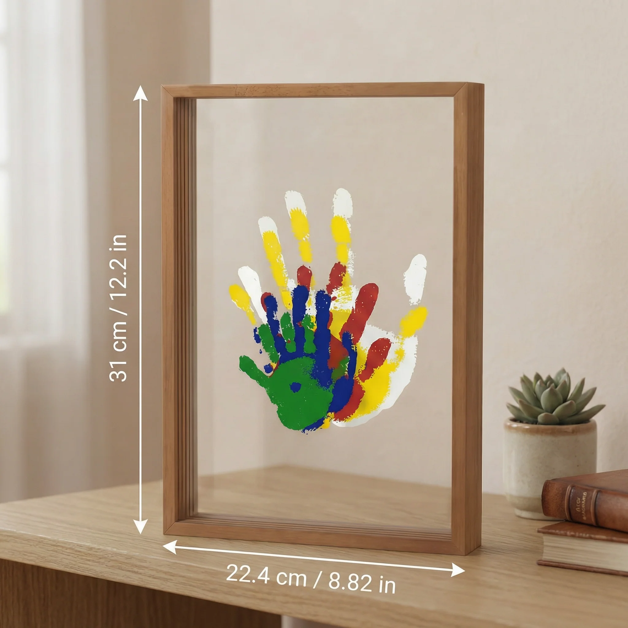 DIY Wooden Handprint Photo Frame Kit – Family Keepsake Set with Paints - Image 6