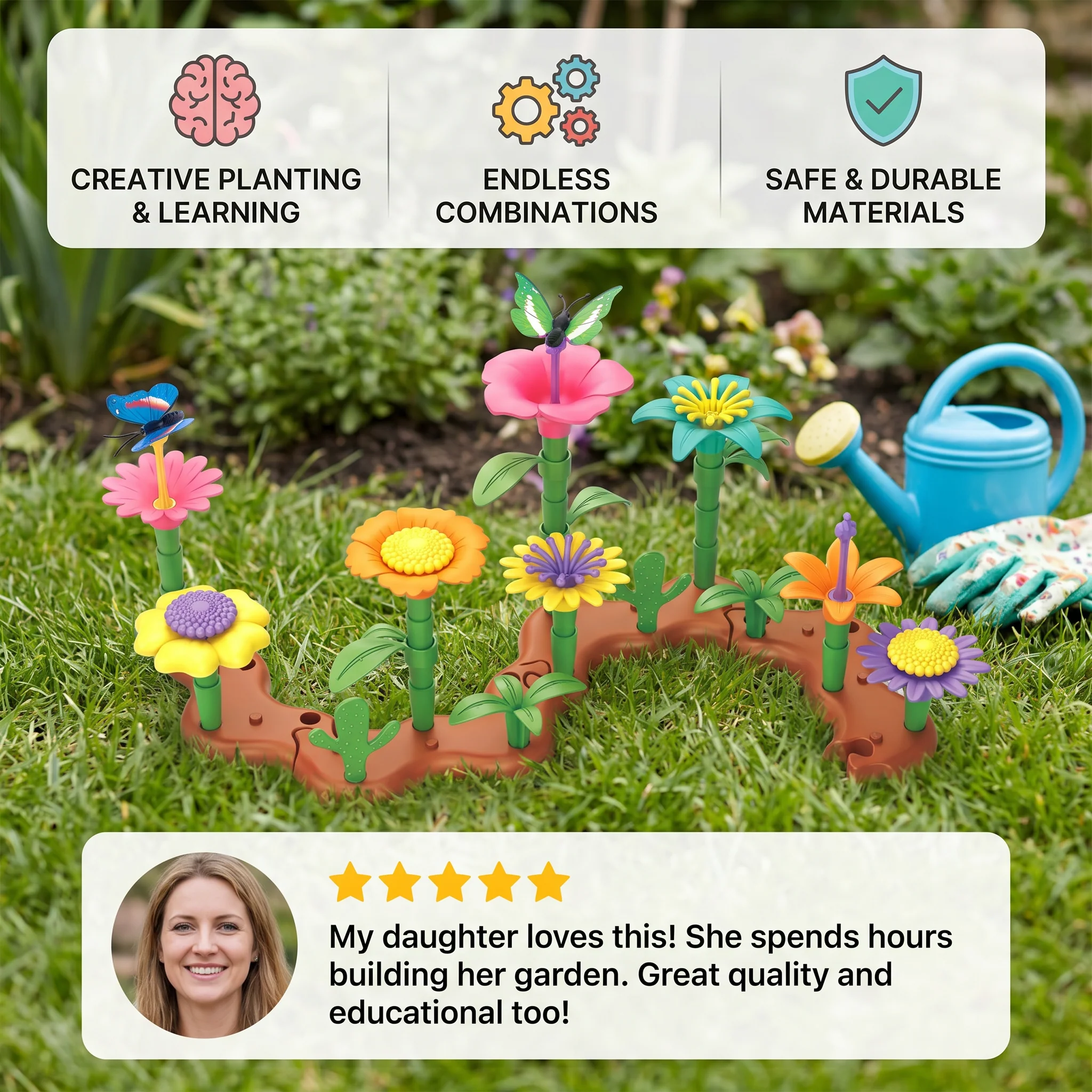 Flower Garden Building Toy for Kids – Creative Planting & Learning Playset for Little Gardeners - Image 2