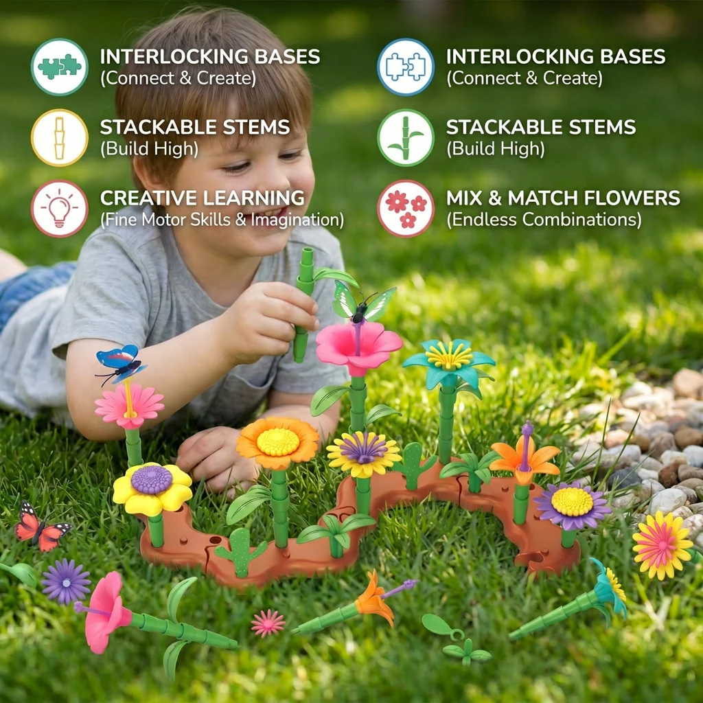 Flower Garden Building Toy for Kids – Creative Planting & Learning Playset for Little Gardeners - Image 3