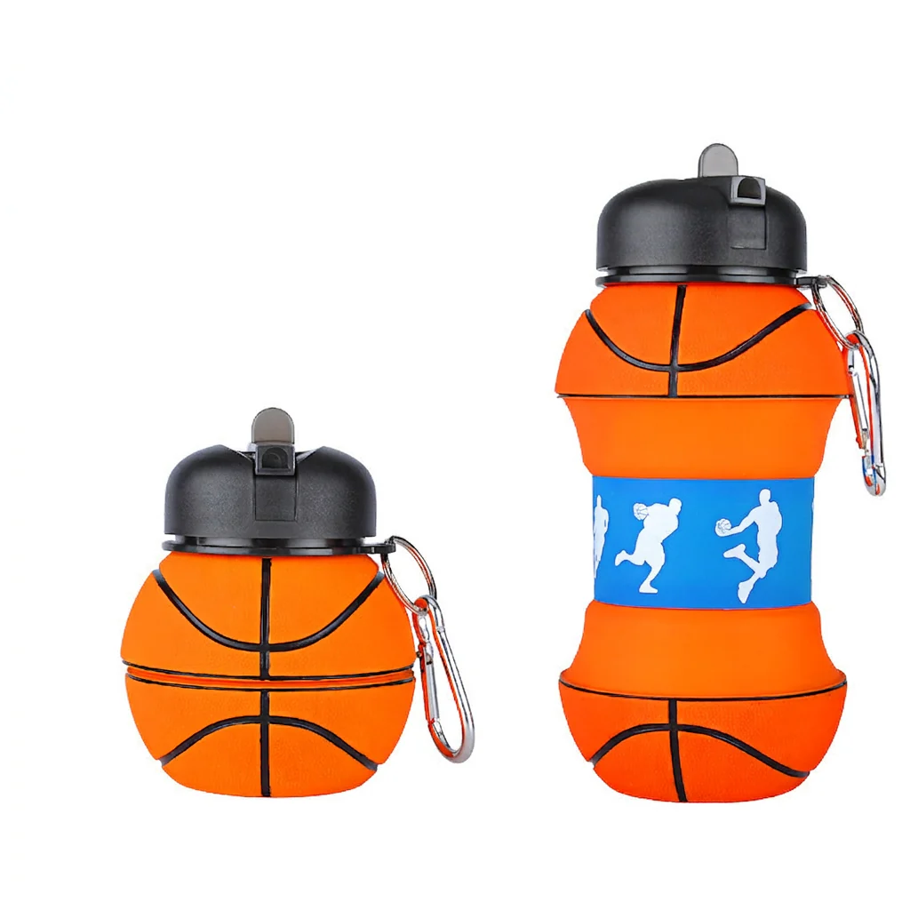 Foldable & Durable Silicone Football Water Bottle - Image 7