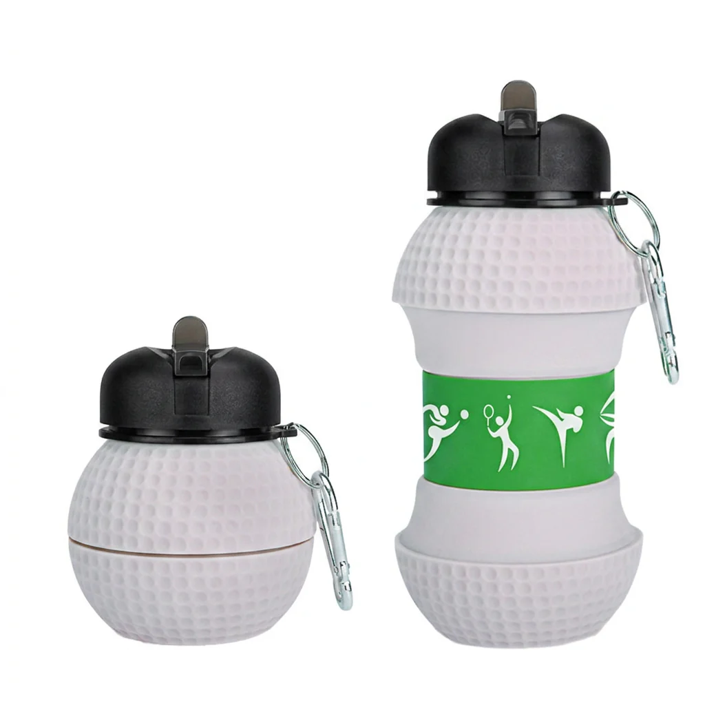 Foldable & Durable Silicone Football Water Bottle - Image 9