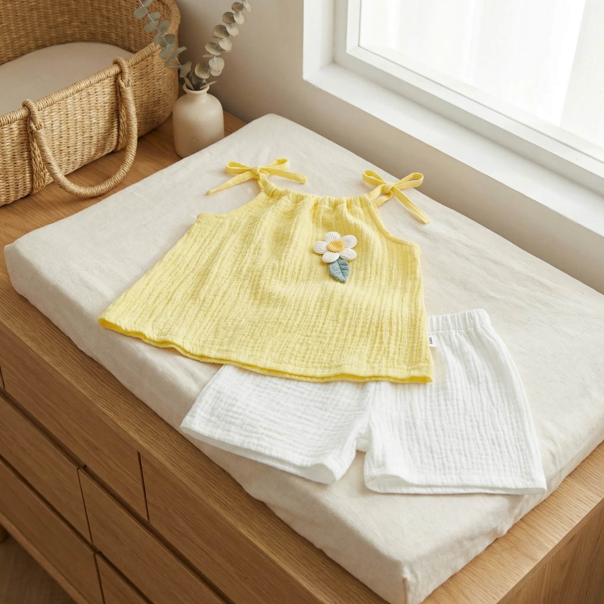Girls’ Korean Style Summer 2-Piece Set – Floral Camisole Top & Shorts - Image 7