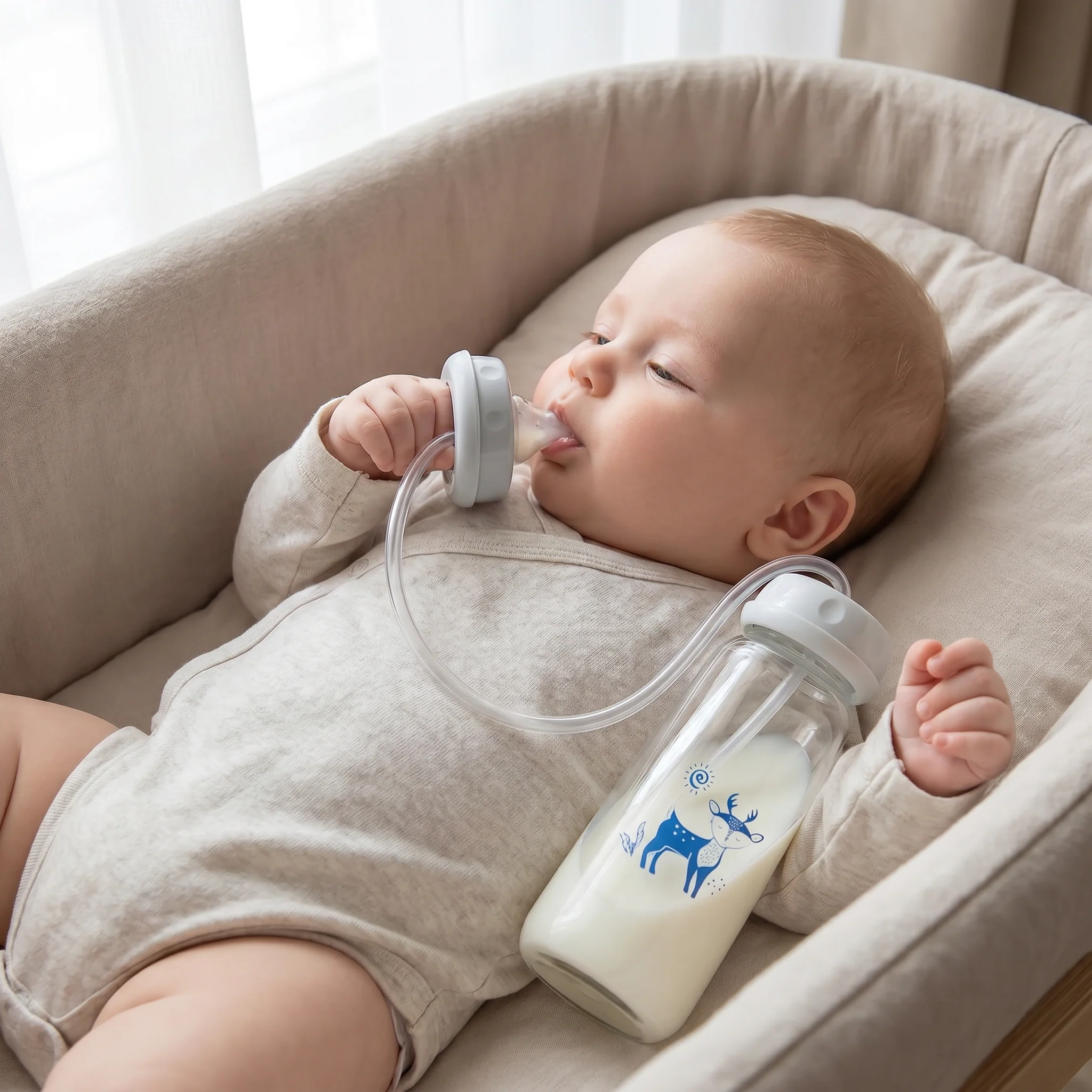 Hands-free Baby Feeding Bottle
