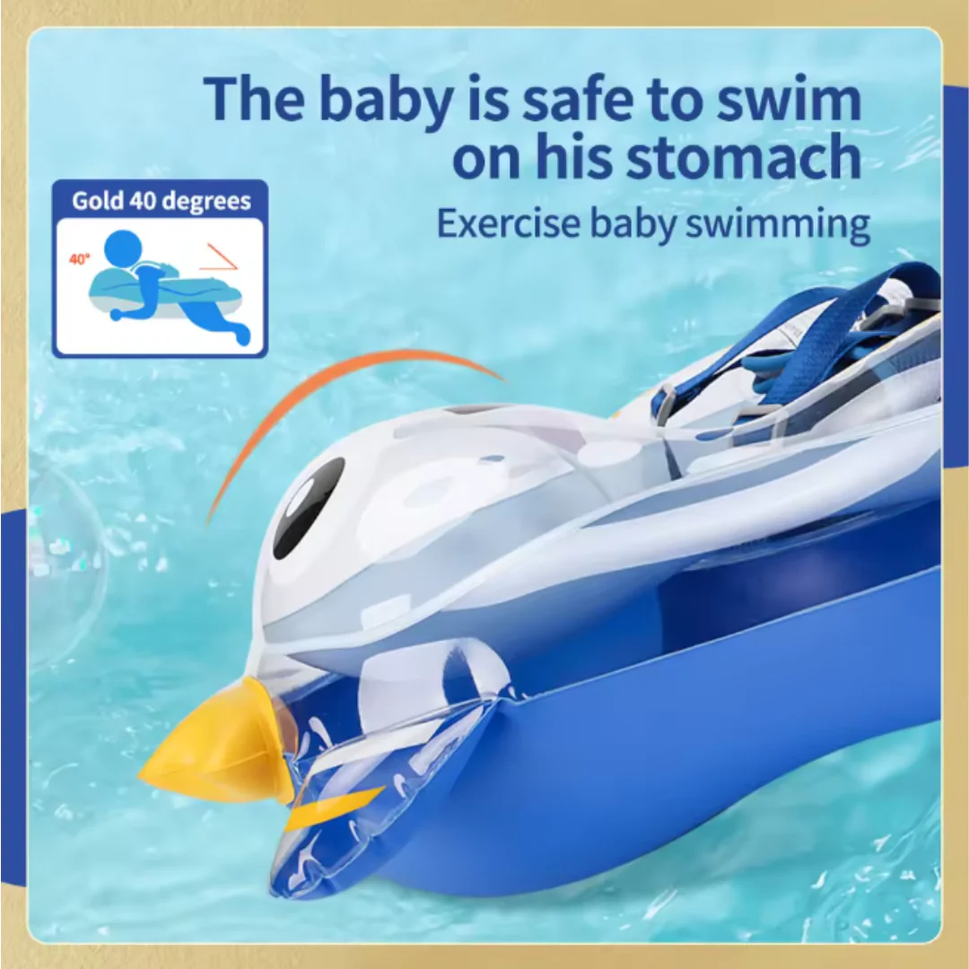 Inflatable Baby Swim Ring with Shoulder Straps & Sun Canopy – Safe Pool Seat for Babies - Image 3