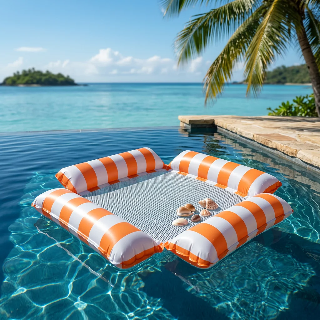 Inflatable water mat with mesh surface – comfortable pool and sun lounger - Image 9