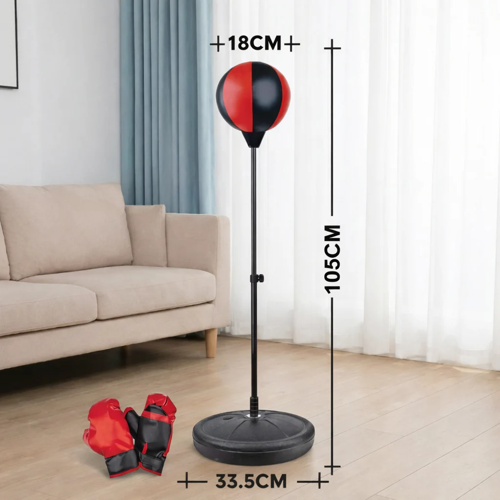 Kids Boxing Set with Standing Punching Bag & Gloves – Adjustable Height Training Set for Ages 3–8 - Image 5