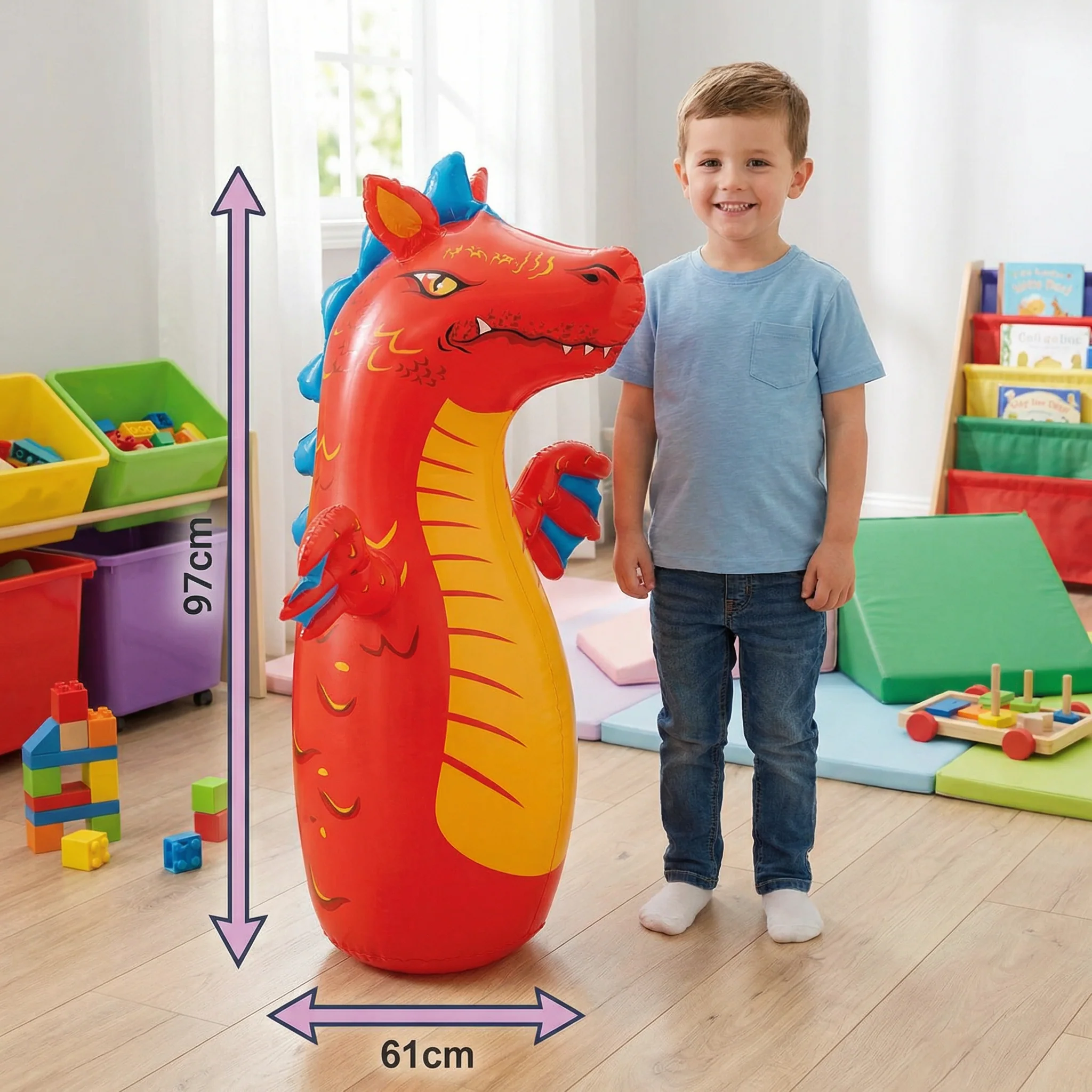 Kids Inflatable Punching Bag – Animal Design with Water-Filled Base - Image 5