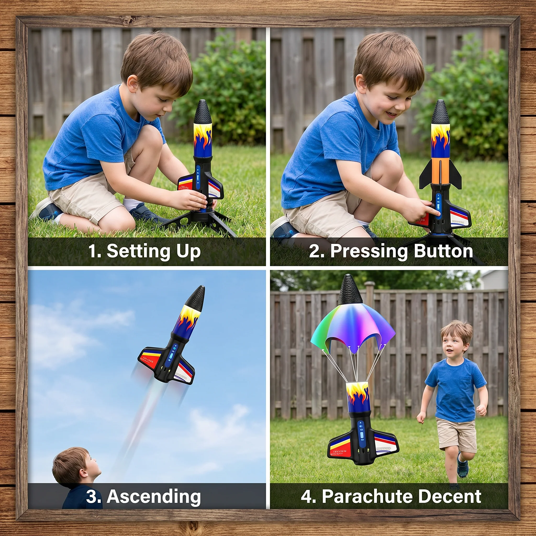 Kids Rocket Launcher with Parachute – Motorized Toy Rocket for Outdoor Adventures - Image 4