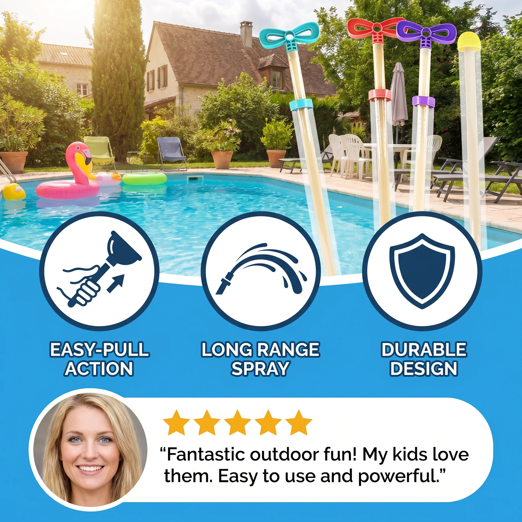 Kids Water Spray Blaster – Handheld Pull Spray Toy for Outdoor Fun - Image 2