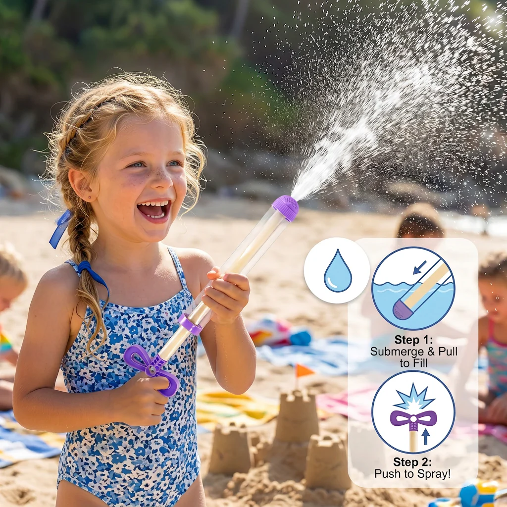 Kids Water Spray Blaster – Handheld Pull Spray Toy for Outdoor Fun - Image 3