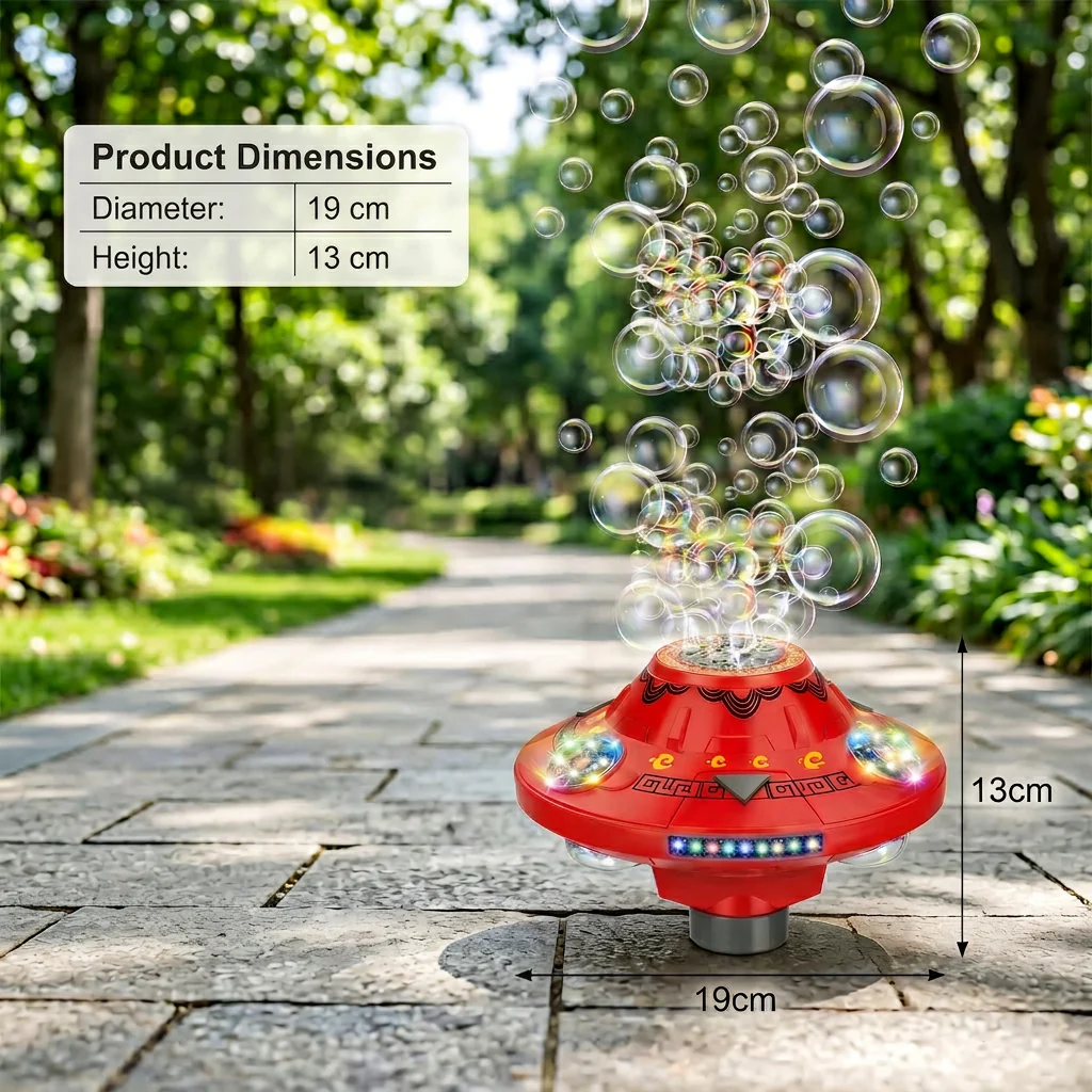 Light-Up UFO Bubble Machine for Kids – Rechargeable Spinning Bubble Blaster with LED Effects - Image 5