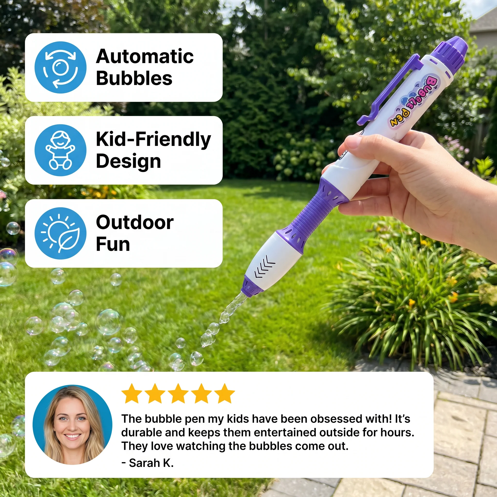 Magic Bubble Blaster Pen – Automatic Bubble Wand for Kids - Image 3