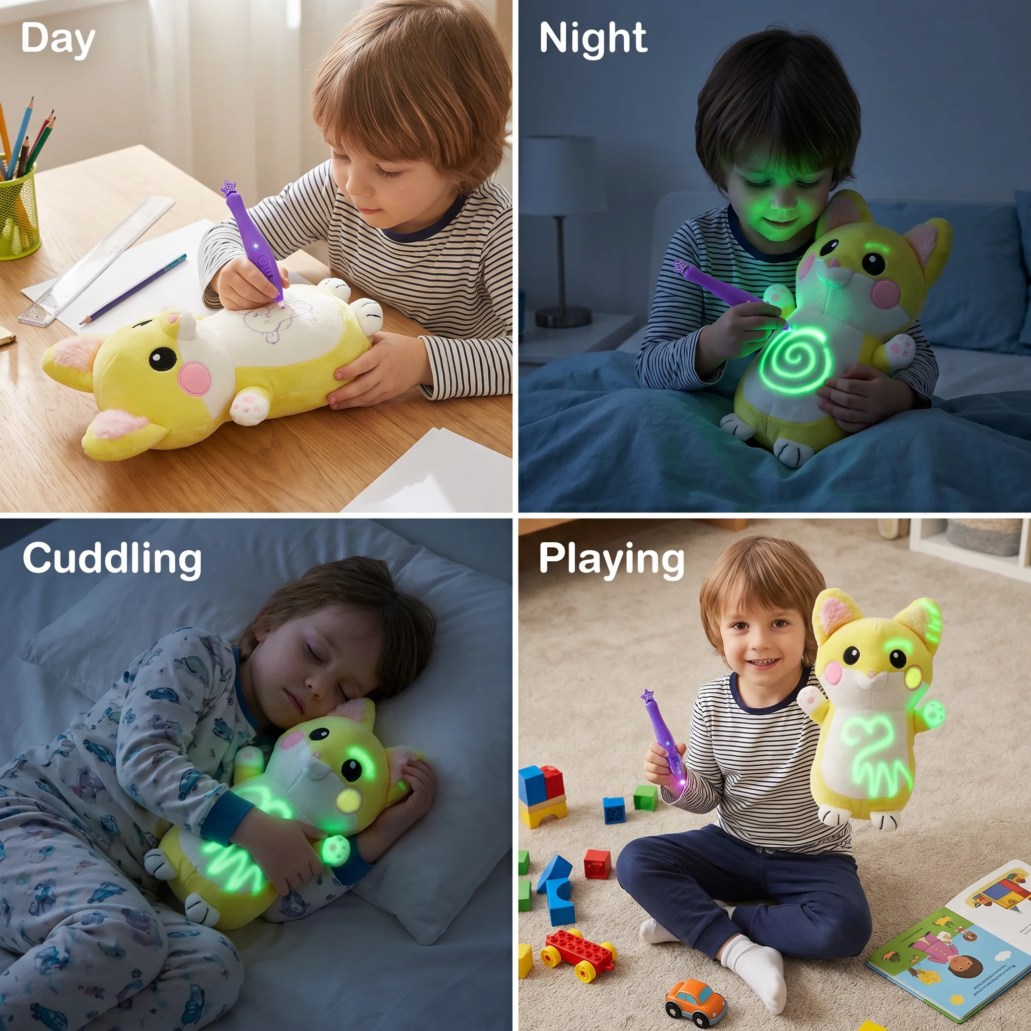Magic Plush with Glow Drawing Pen – Interactive Light-Up Cuddly Toy for Kids - Image 5