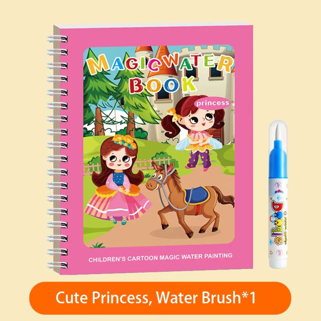 Magic Self Erasing Water Painting Book Set with Water Brush (Set of 6) - Image 10