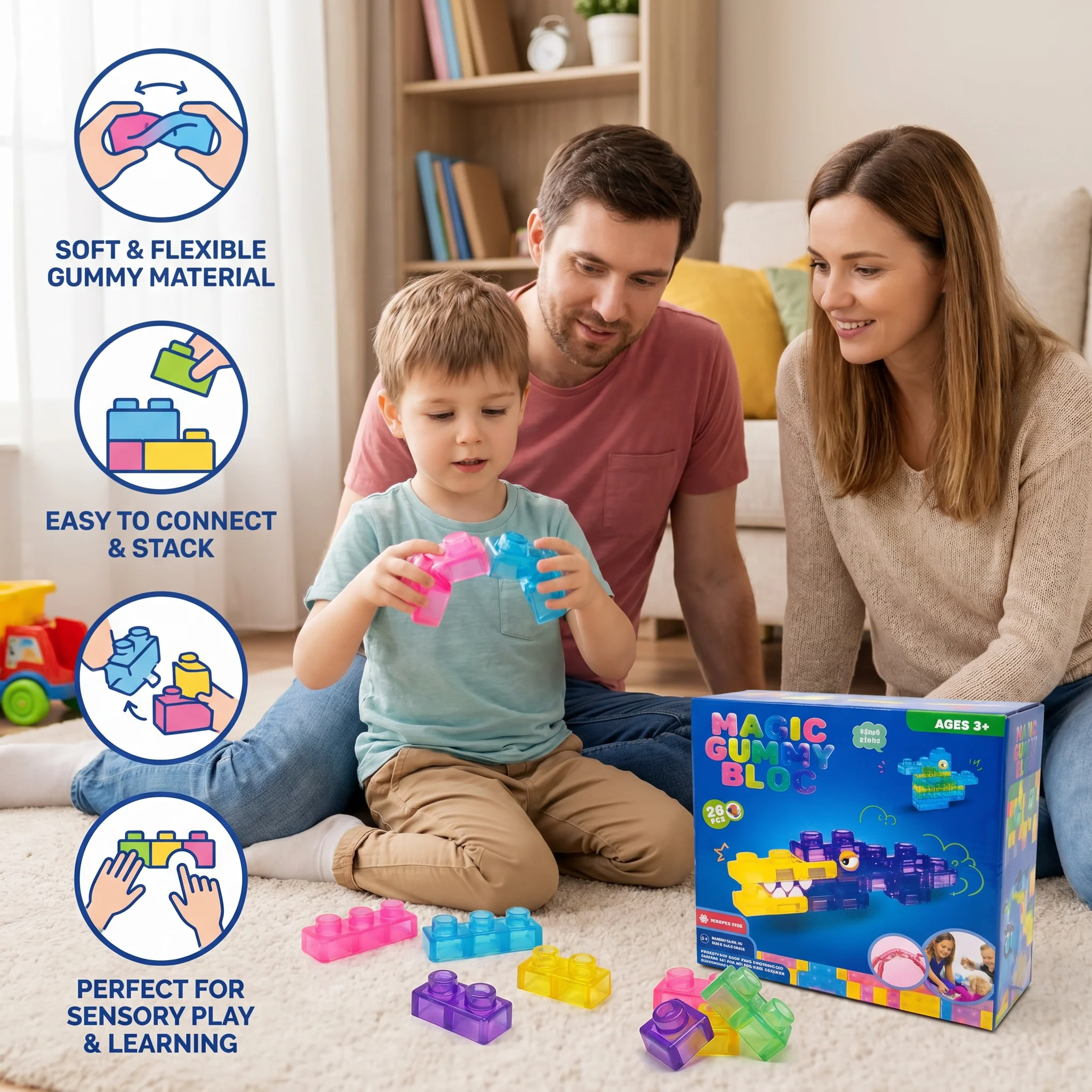 Magical gummy blocks, soft building blocks for children - Image 3