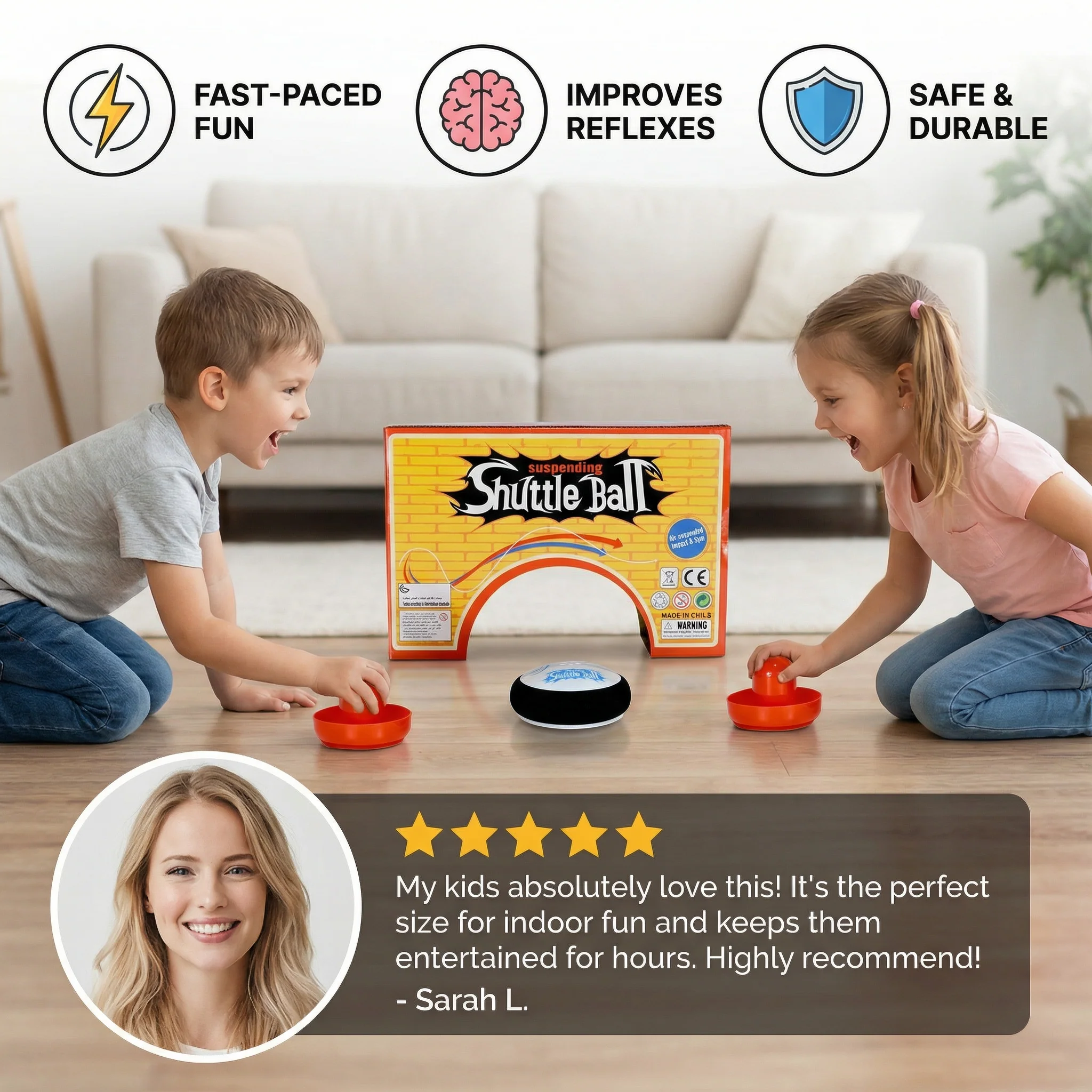 Mini Air Hockey Table Game for Kids – Reaction Game with Pucks - Image 2