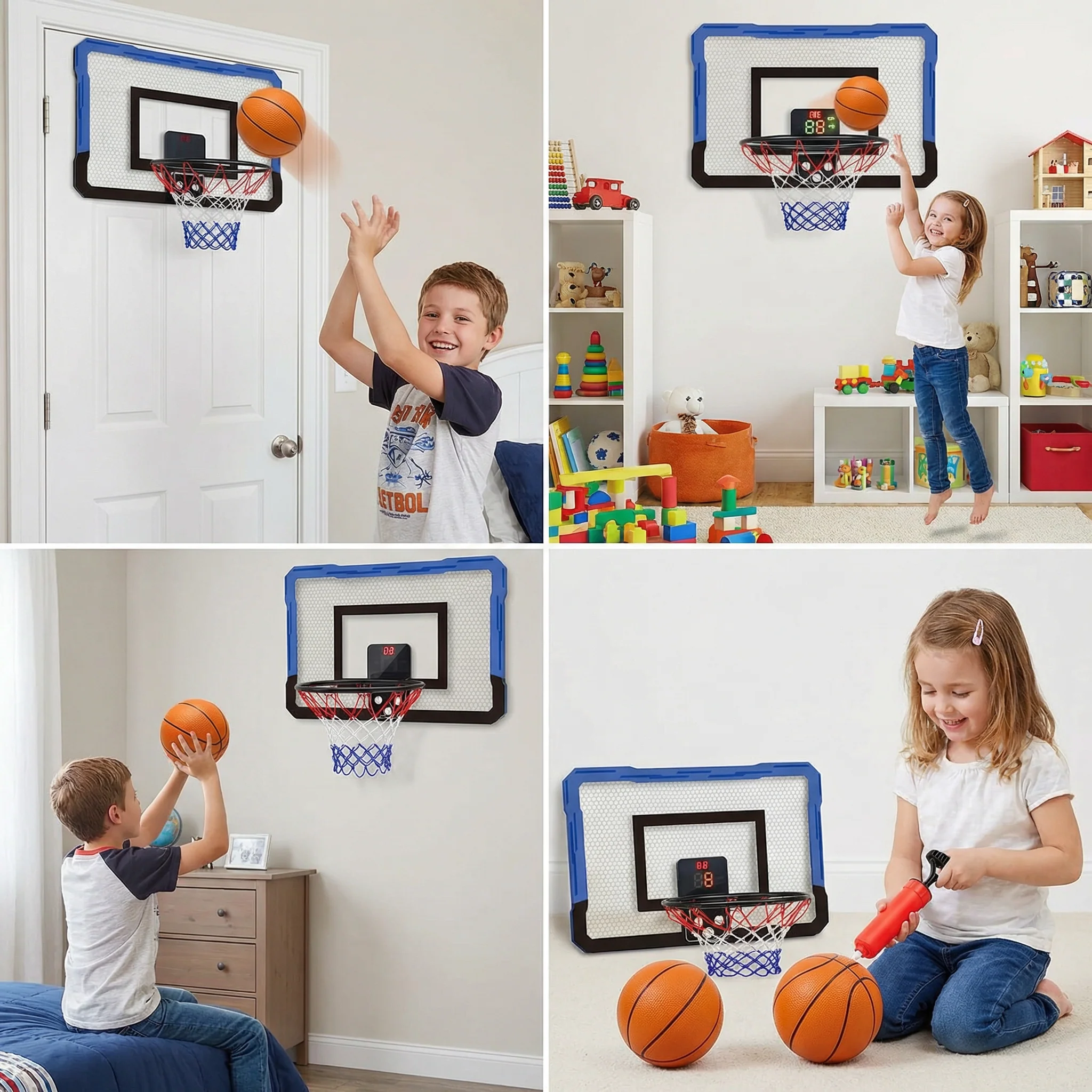 Mini Basketball Hoop for Kids – Wall & Door Mount Set - Image 4