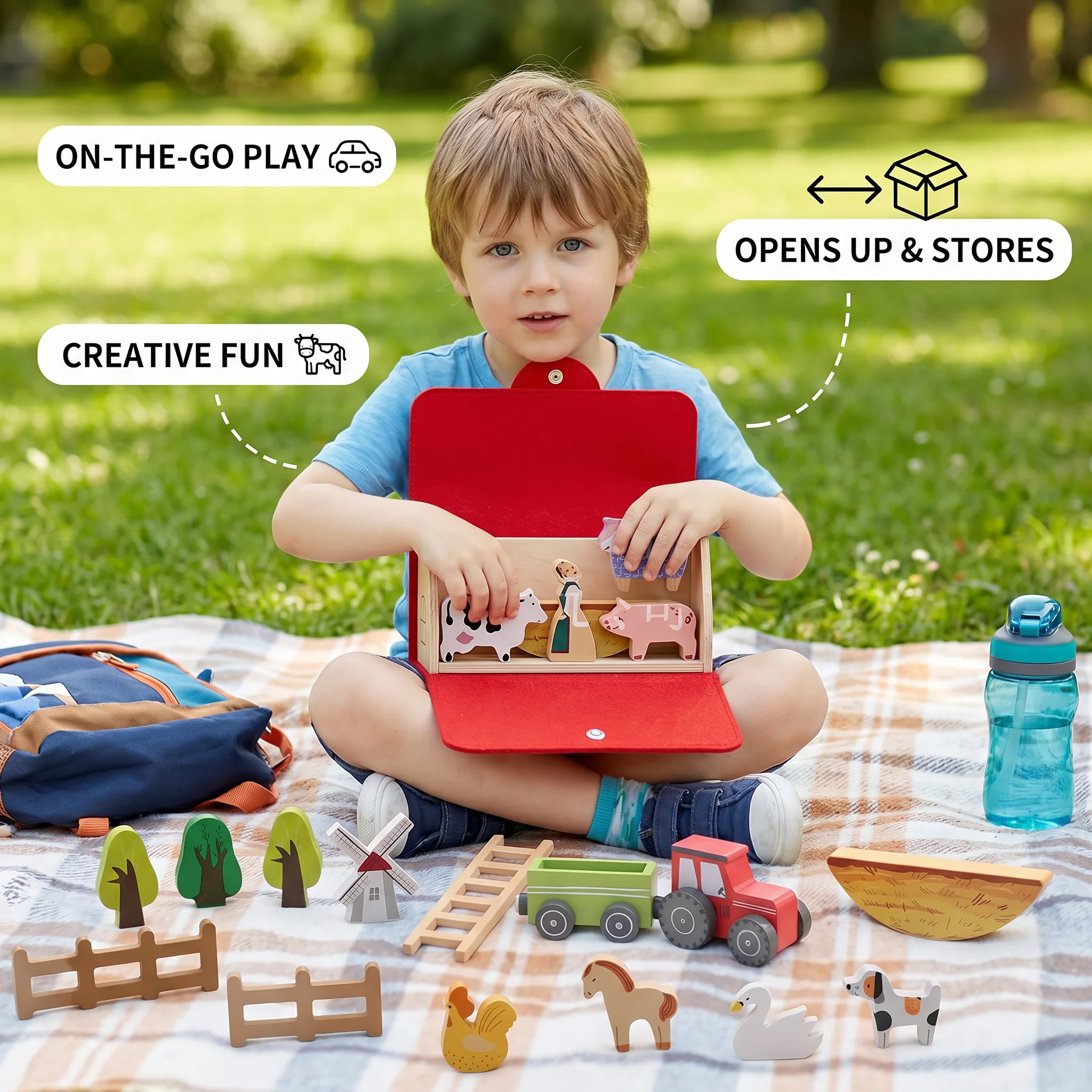 Montessori Wooden & Felt Farm Travel Toy – Perfect for On-the-Go Play - Image 4