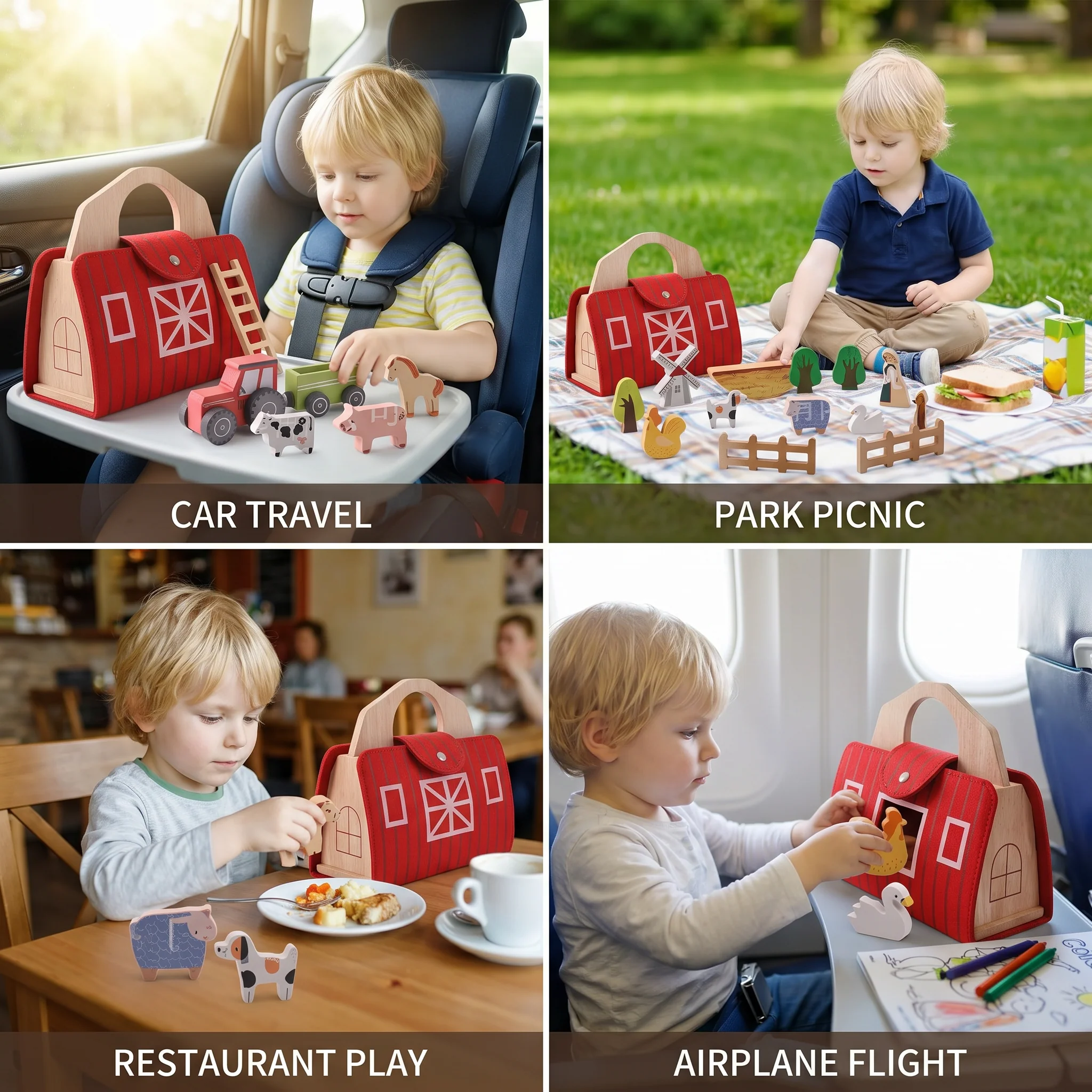 Montessori Wooden & Felt Farm Travel Toy – Perfect for On-the-Go Play - Image 5