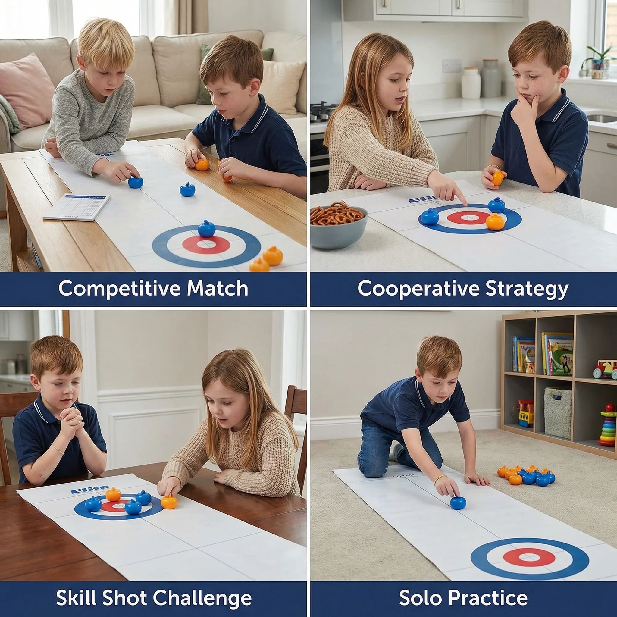 Portable Tabletop Curling Game – 2-Player Competition Set - Image 4