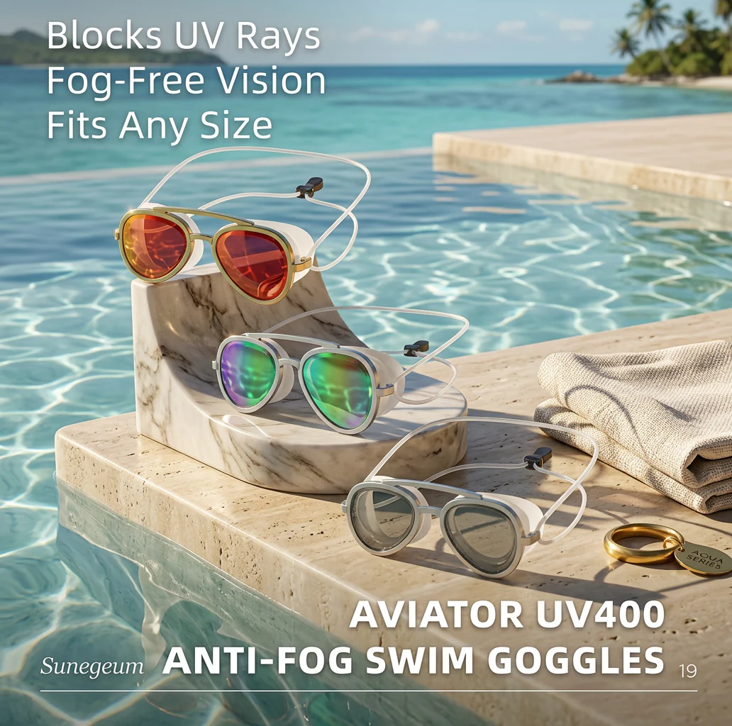 Pro Aviator Swim Goggles – UV400 Protection, Anti-Fog & Full Coverage Fit - Image 5