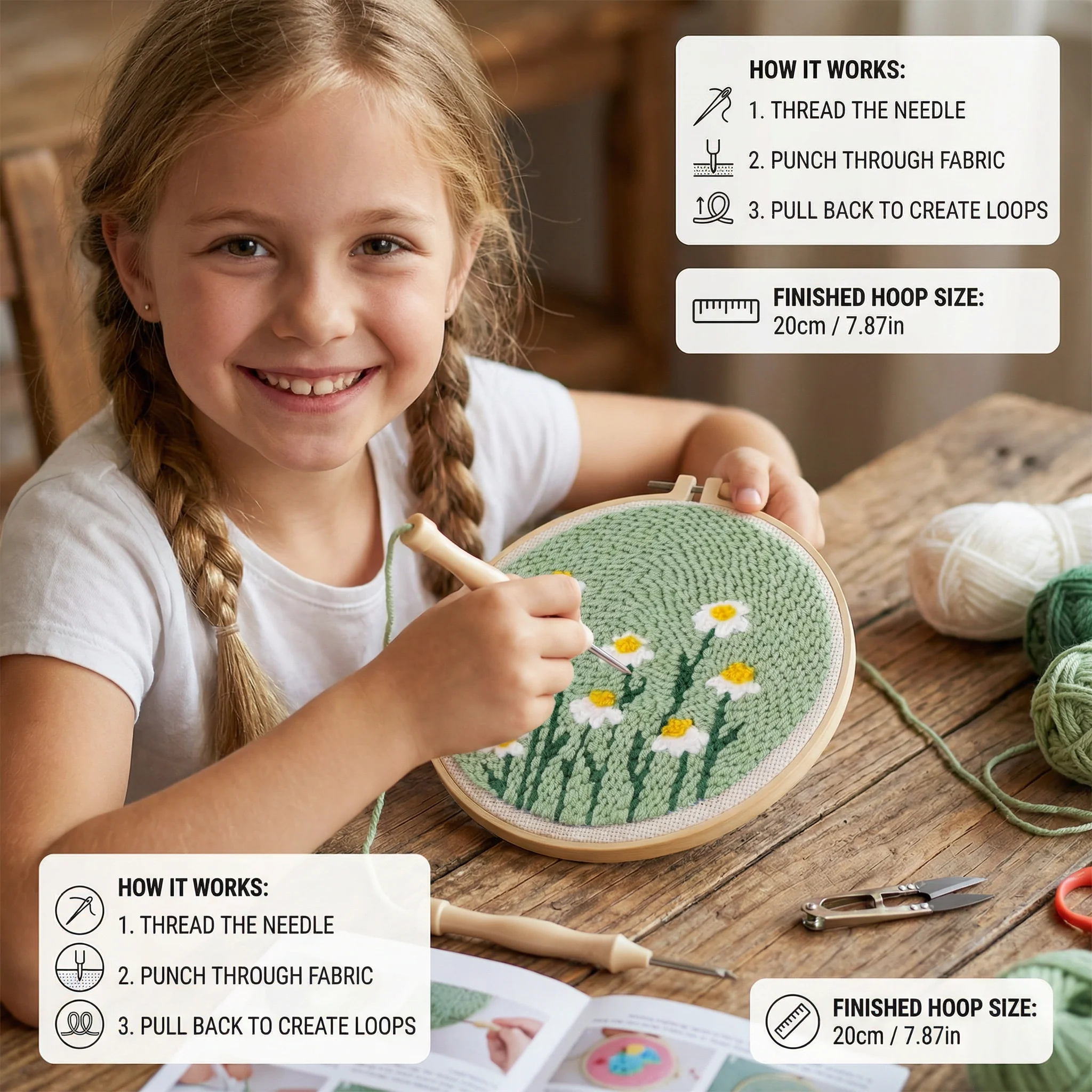 Punch Needle Embroidery Starter Kit – Beginner DIY Set with Beautiful Patterns - Image 3