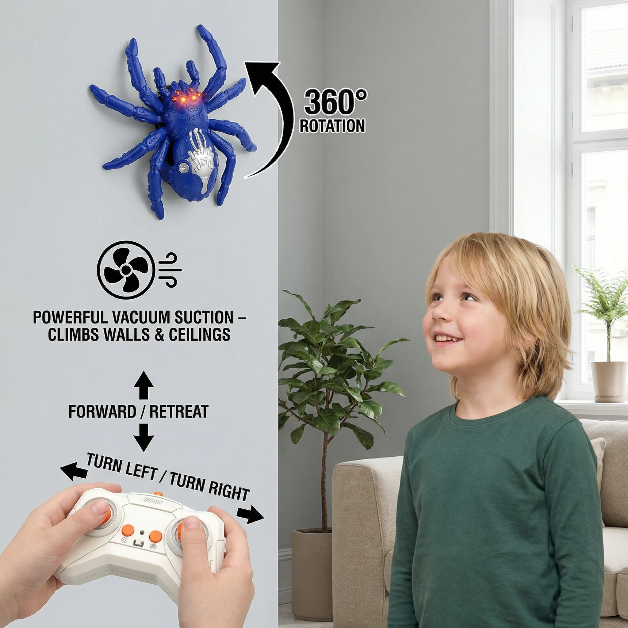 Remote Control Wall Climbing Spider/Gecko – RC Climbing Toy for Walls & Ceilings - Image 3