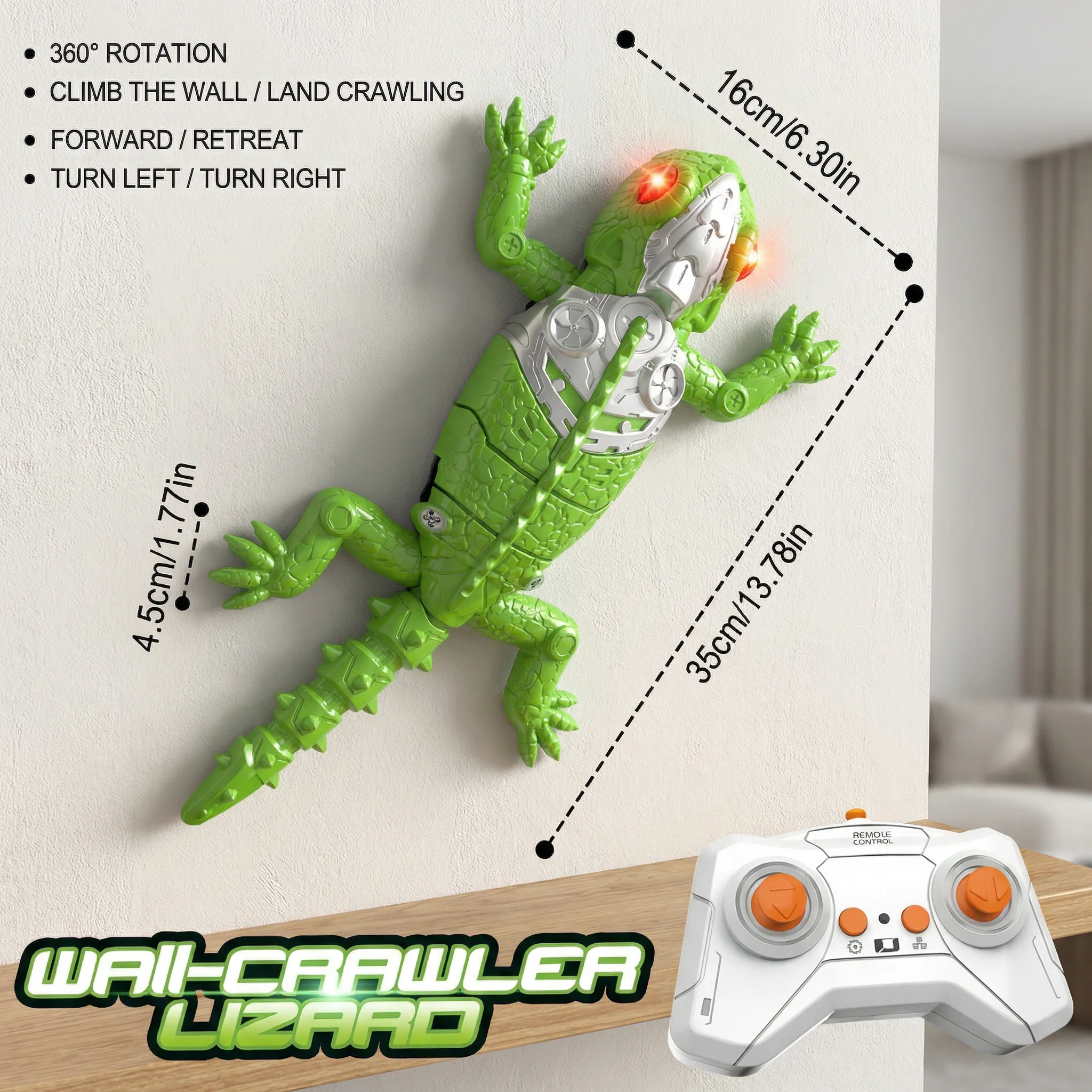 Remote Control Wall Climbing Spider/Gecko – RC Climbing Toy for Walls & Ceilings - Image 5