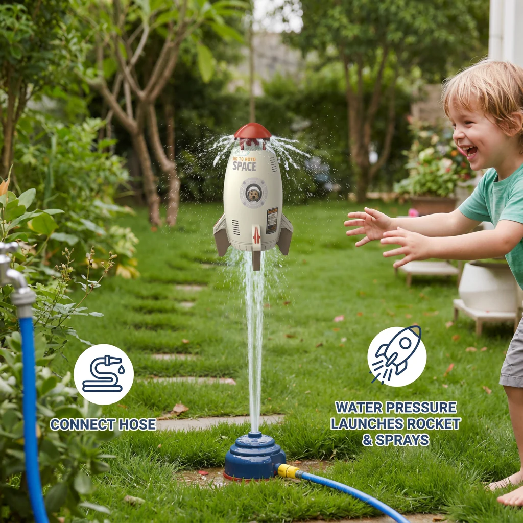 Rocket-shaped Water Sprinkler Toys for Children - Image 3