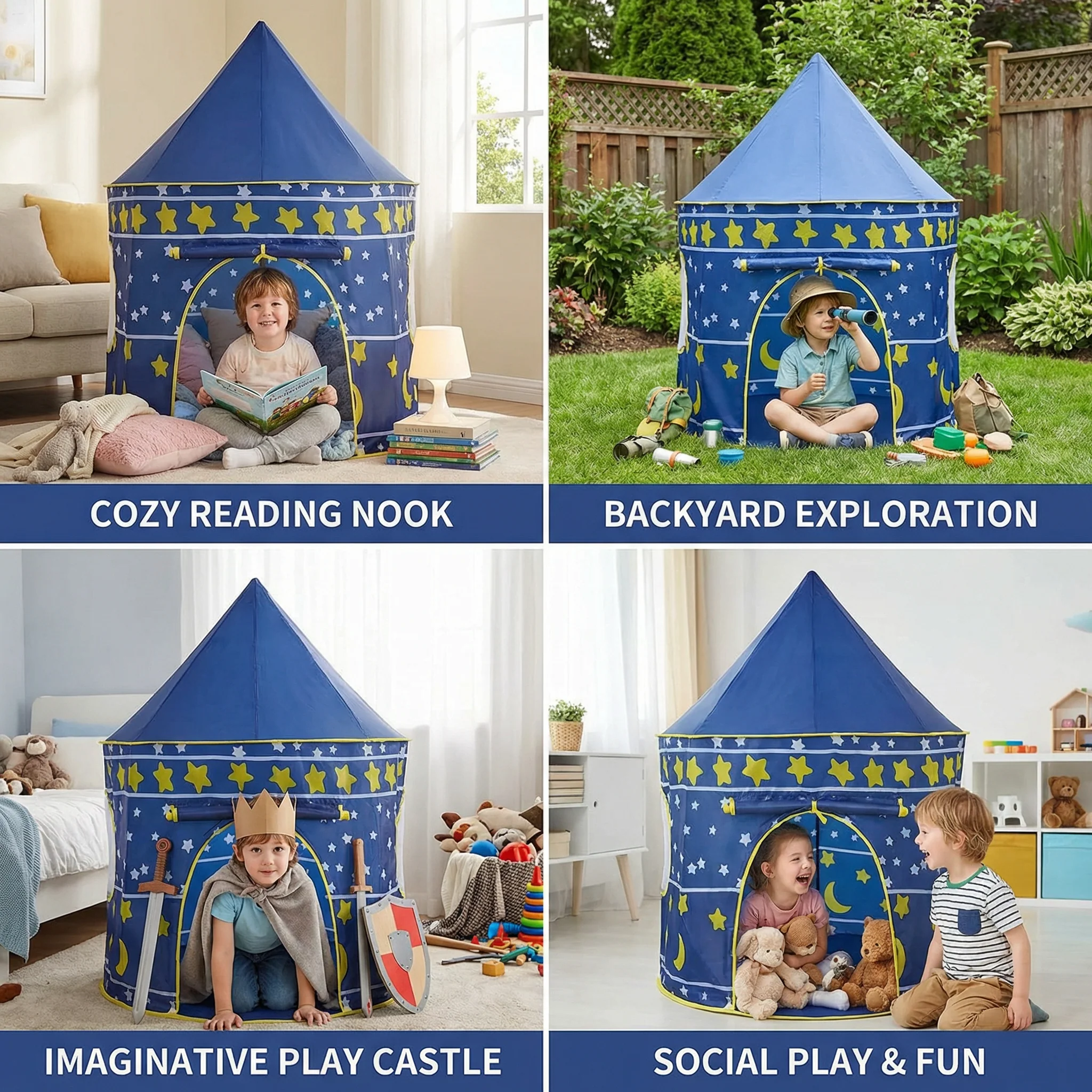 Starry Sky Kids Play Tent – Magical Castle for Little Adventurers (Indoor & Outdoor) - Image 4