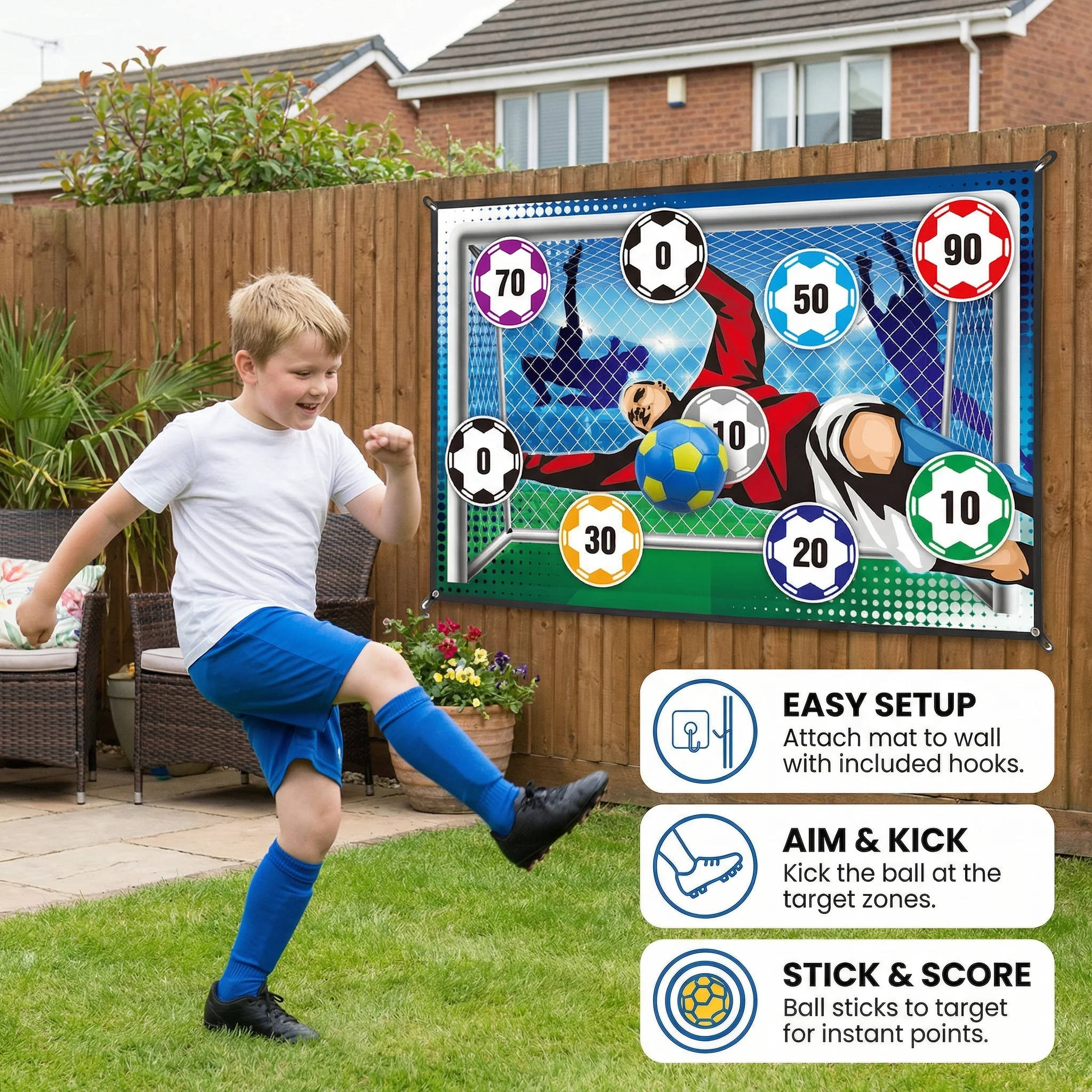 Sticky Soccer Target Wall – Indoor & Outdoor Training & Play Set - Image 3