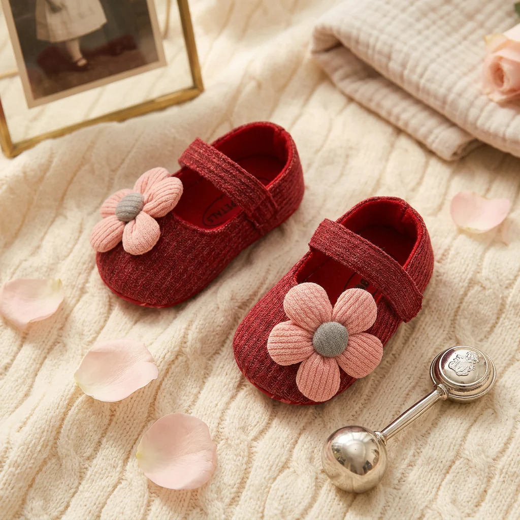 Summer baby shoes with soft soles in a floral design - Image 8