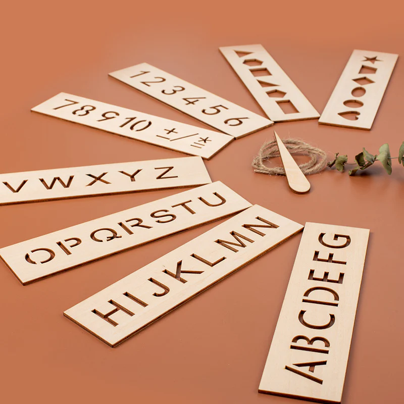 Wooden Letters and Numbers Templates for Learning to Write - Image 2